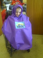 Custom Childrens Fleece Lined Waterproof Wheelchair poncho